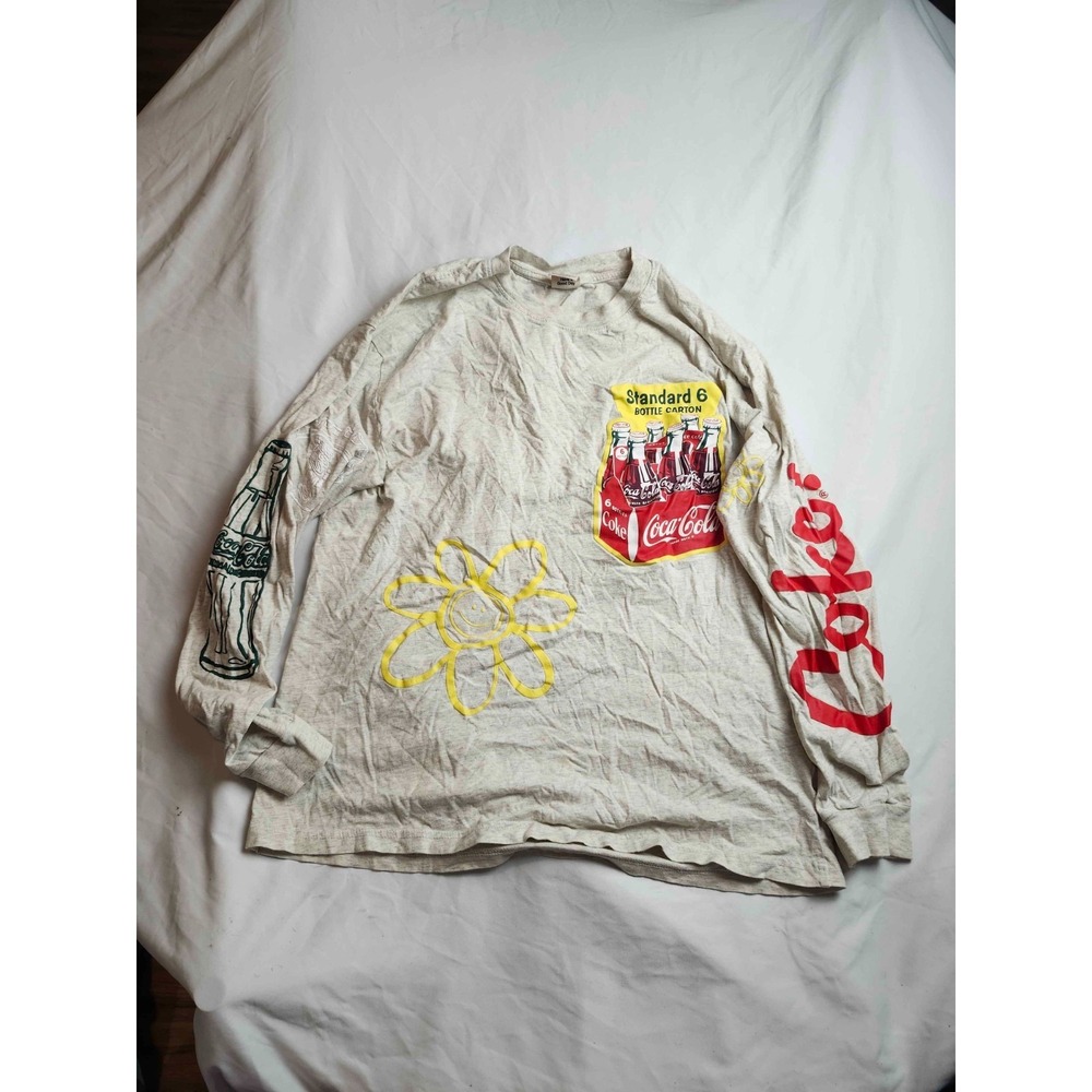 Coca Cola‎ PacSun Promo T-Shirt Mens Large Beige Graphic Indie Sleaze Streetwear